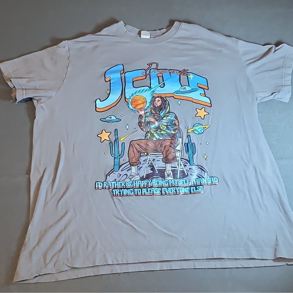 DIGIPRINT APPAREL Men's Gray Dreamville J. Cole Graphic T-Shirt XL Cotton